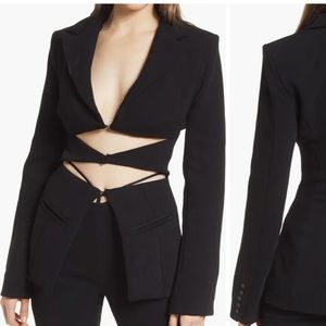 House of CB Nour Cutout Crepe Blazer, Size XS